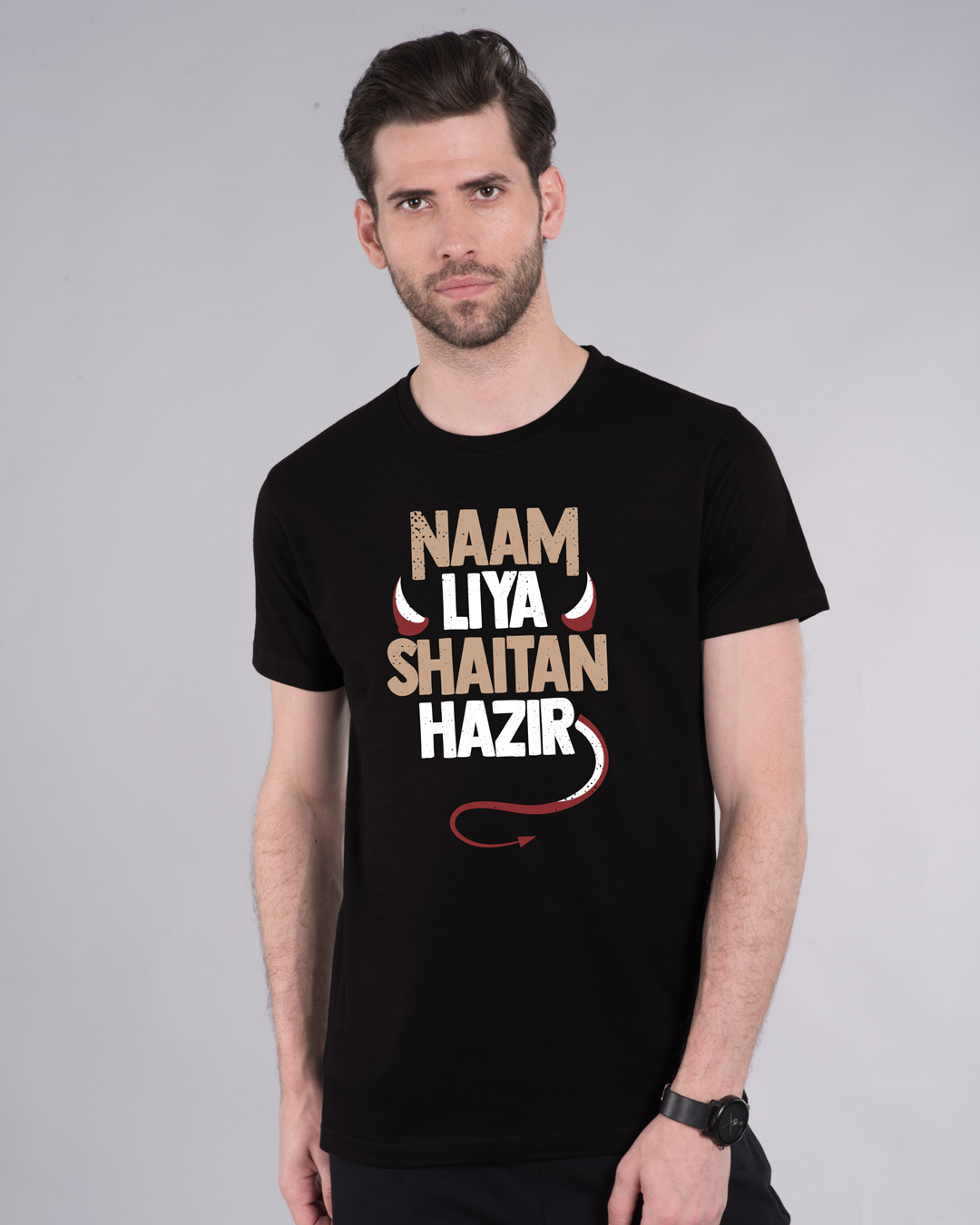 Shop Shaitan Hazir Half Sleeve T-Shirt-Back