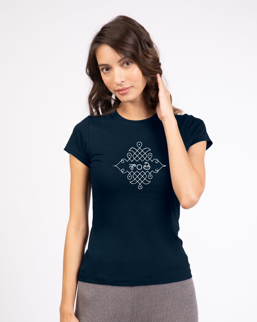 Shop Shanti Minimal Half Sleeve T-Shirt-Back