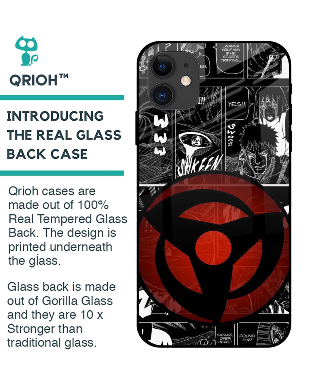 Shop Sharingan Premium Glass Case for Apple iPhone 12 (Shock Proof,Scratch Resistant)-Back