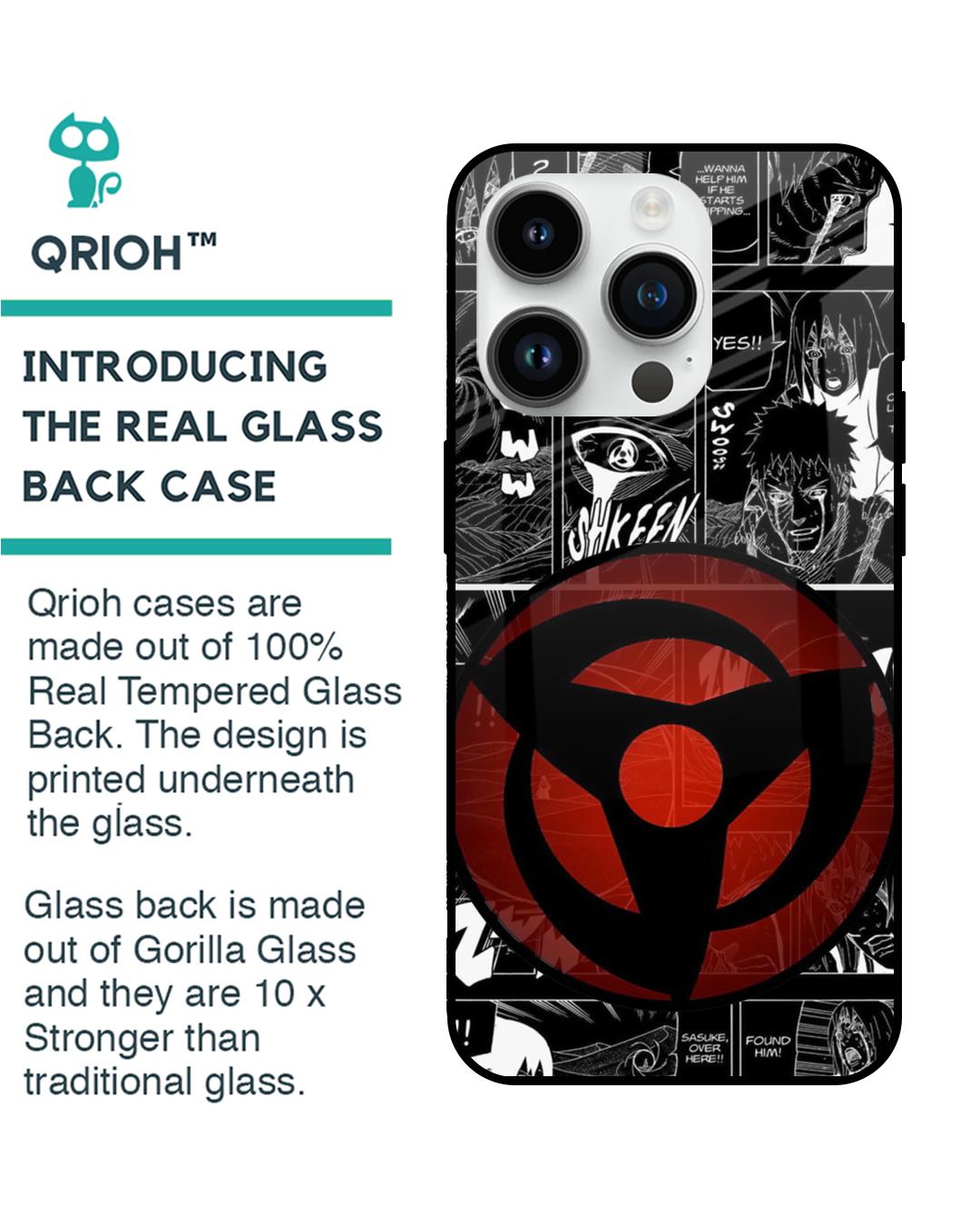 Shop Sharingan Premium Glass Case for Apple iPhone 14 Pro (Shock Proof,Scratch Resistant)-Back