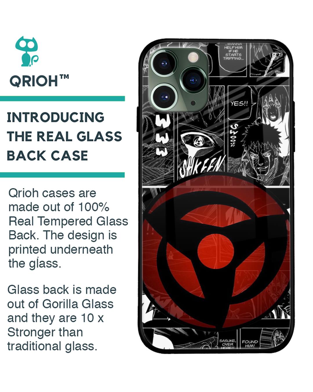 Shop Sharingan Premium Glass Case for iPhone 11 Pro (Shock Proof, Scratch Resistant)-Back