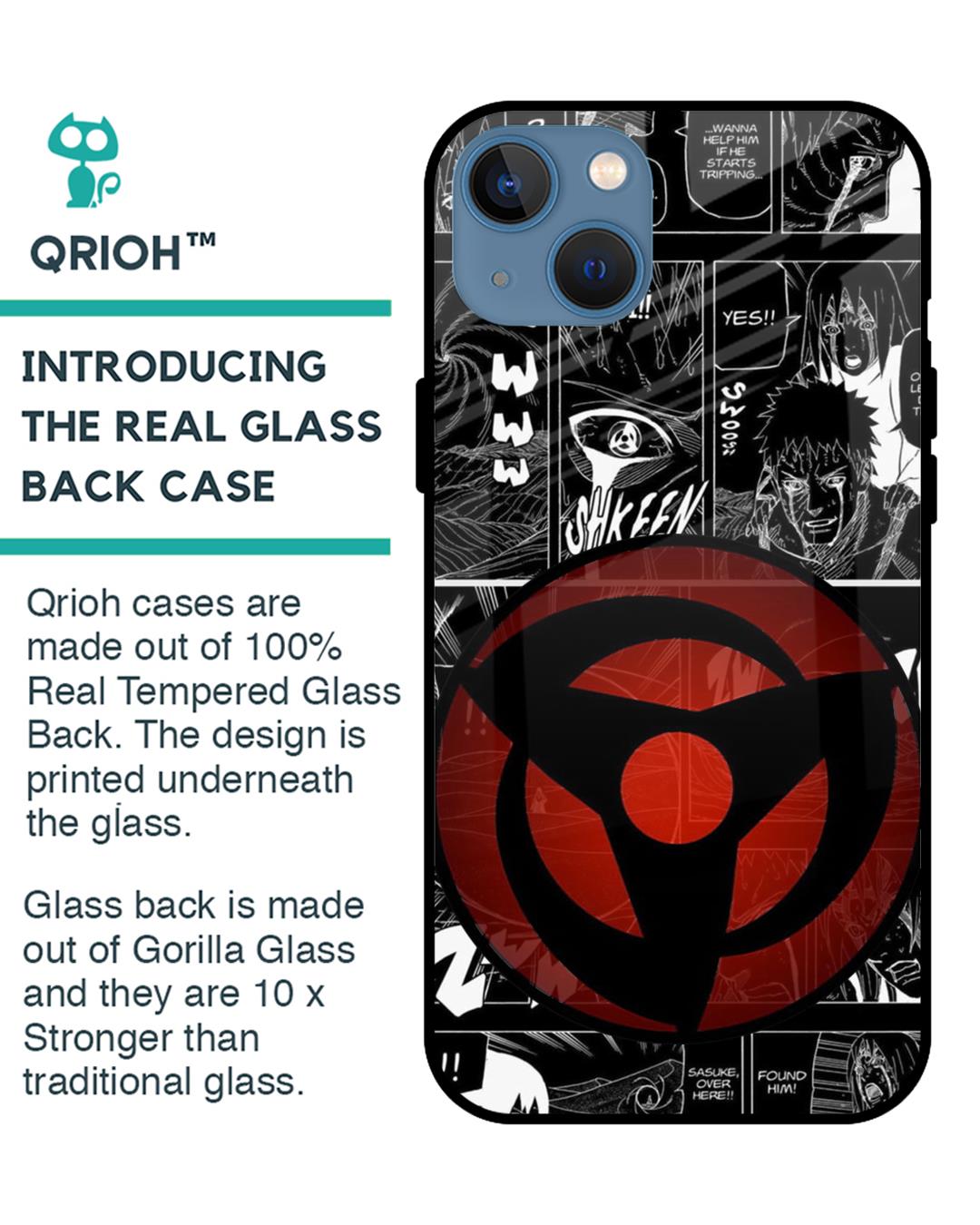 Shop Sharingan Premium Glass Case for iPhone 13 mini (Shock Proof, Scratch Resistant)-Back