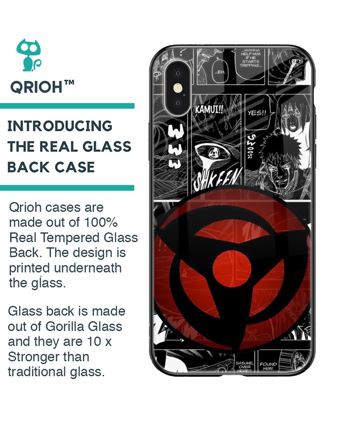 Shop Sharingan Premium Glass Case for iPhone XS Max (Shock Proof, Scratch Resistant)-Back