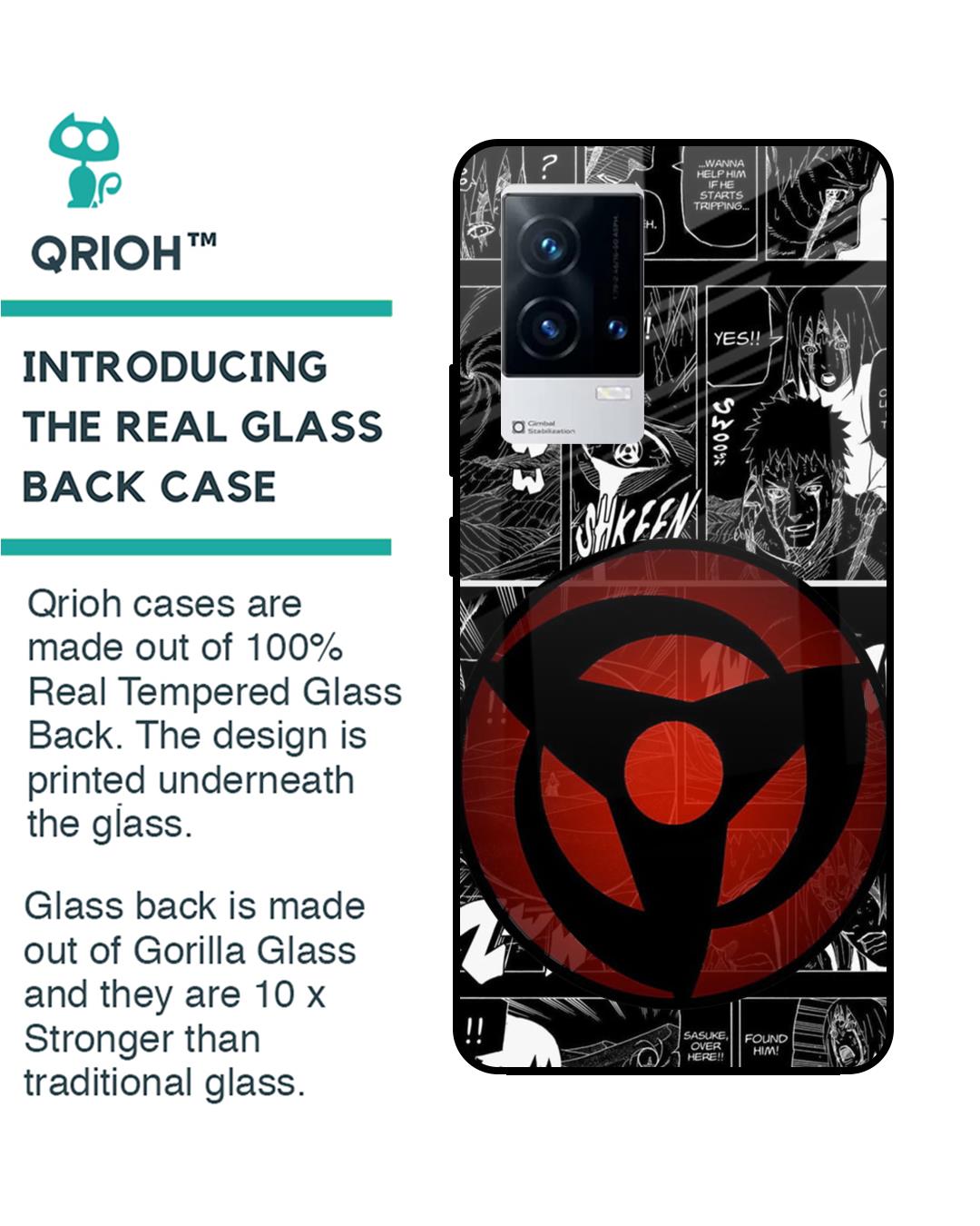 Shop Sharingan Premium Glass Case for IQOO 9 5G (Shock Proof,Scratch Resistant)-Back