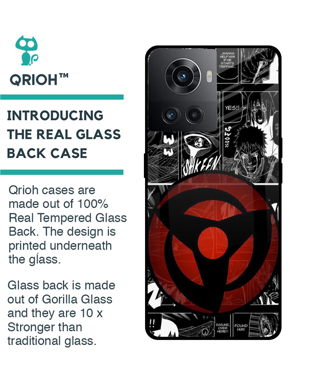 Shop Sharingan Premium Glass Case for Oneplus 10R 5G (Shock Proof,Scratch Resistant)-Back