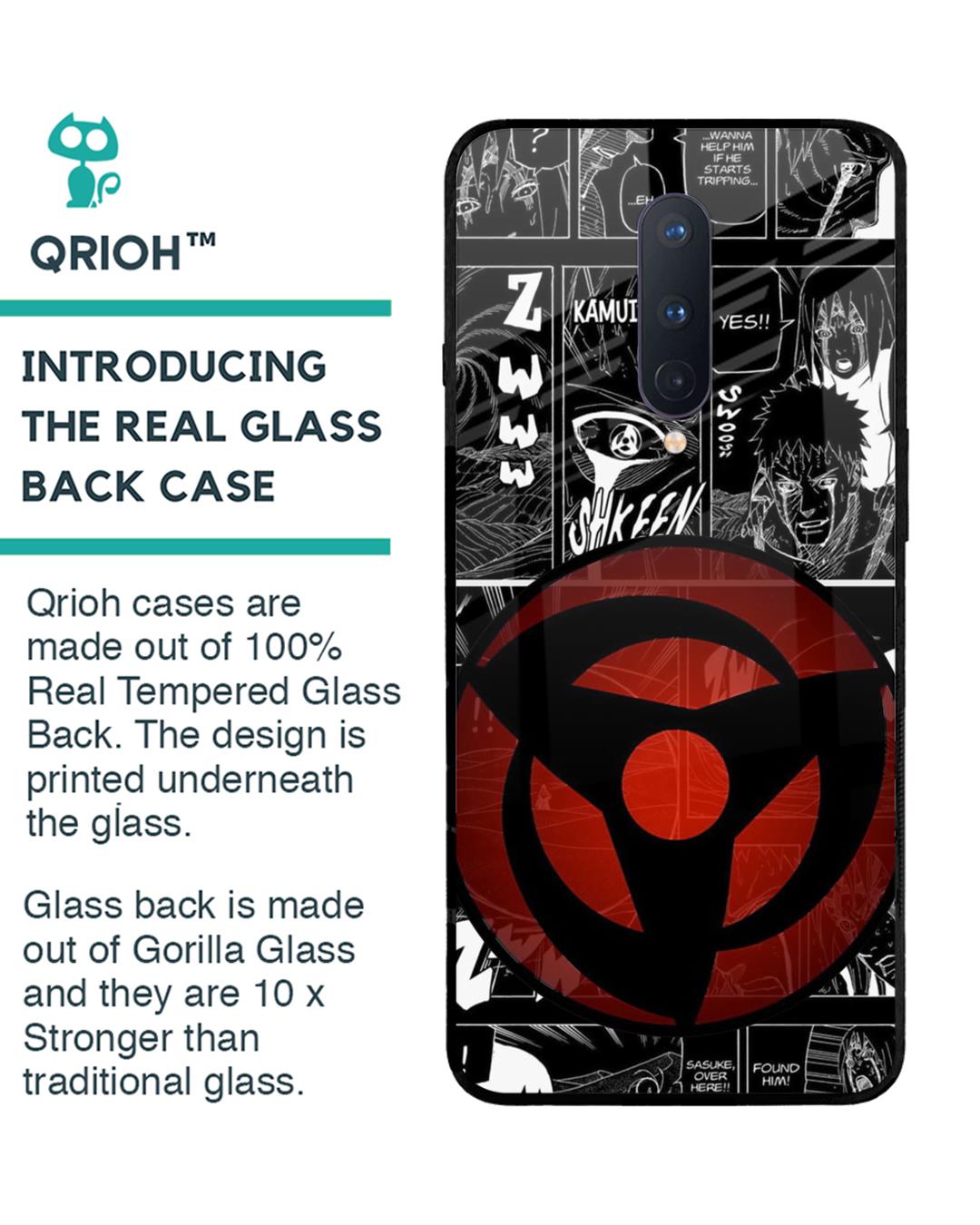 Shop Sharingan Premium Glass Case for OnePlus 8 (Shock Proof,Scratch Resistant)-Back