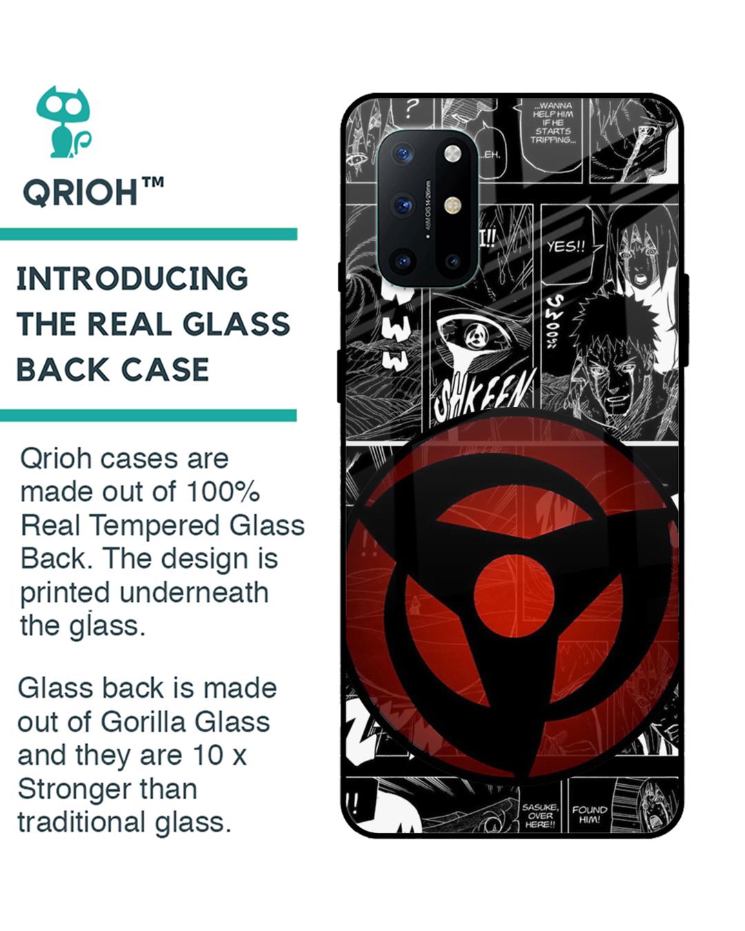 Shop Sharingan Premium Glass Case for OnePlus 8T (Shock Proof,Scratch Resistant)-Back