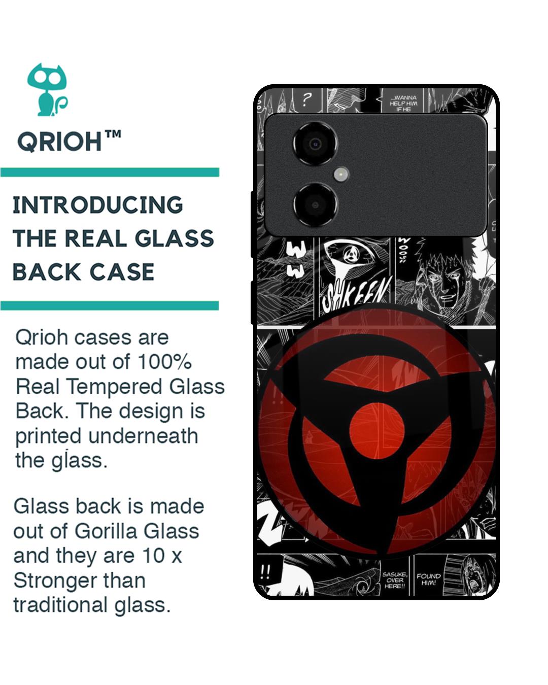 Shop Sharingan Premium Glass Case for Poco M4 5G (Shock Proof,Scratch Resistant)-Back