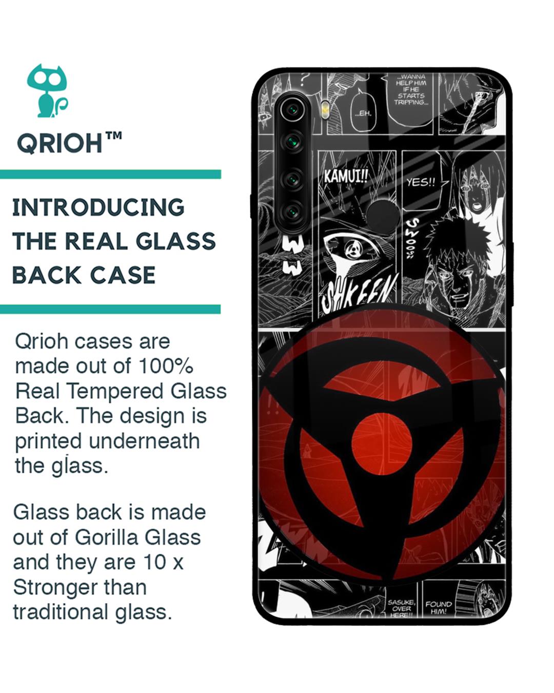 Shop Sharingan Premium Glass Case for Redmi Note 8 (Shock Proof,Scratch Resistant)-Back