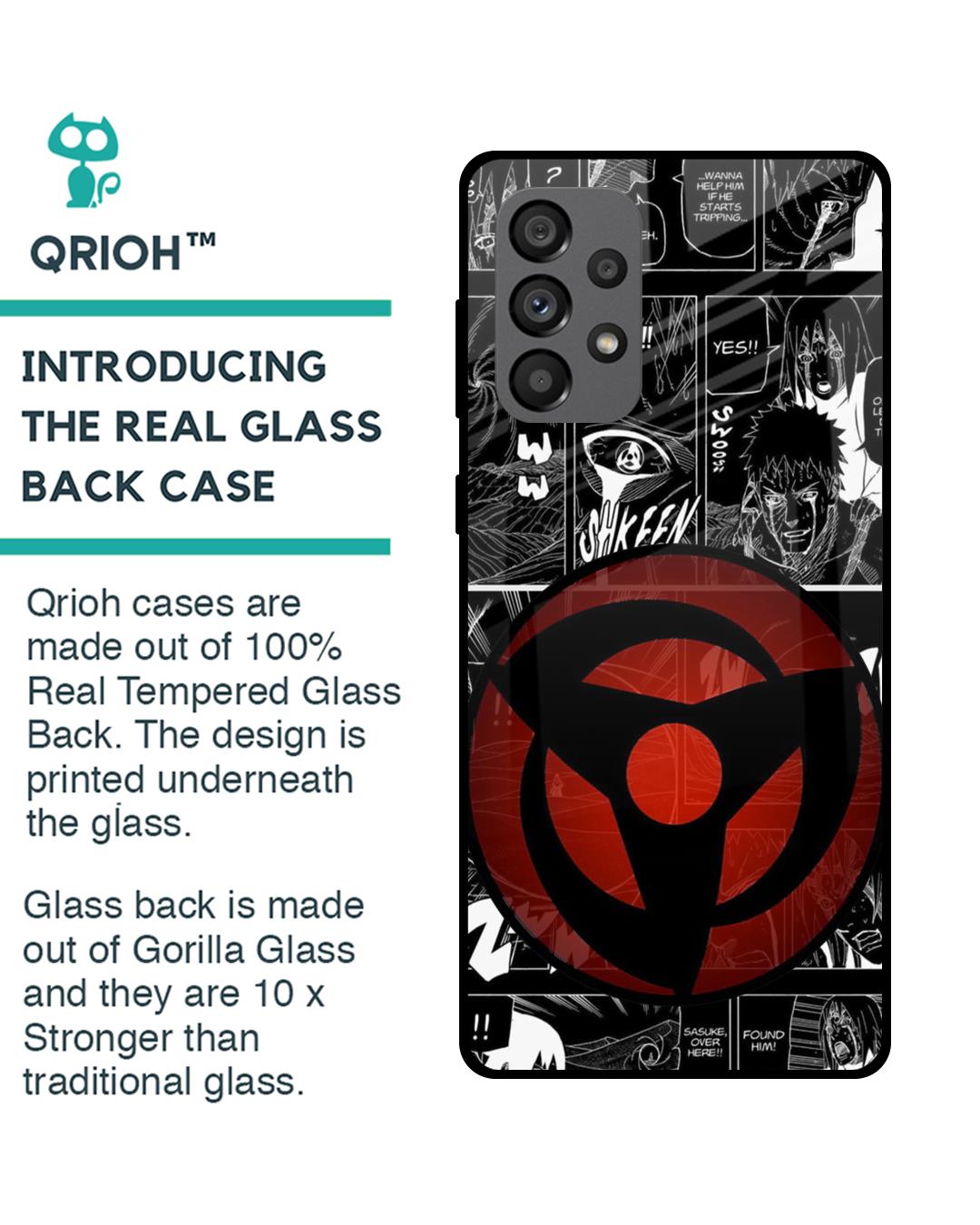 Shop Sharingan Premium Glass Case for Samsung Galaxy A73 5G (Shock Proof,Scratch Resistant)-Back