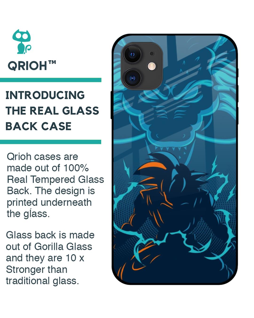 Shop Shenlong Goku Premium Glass Case for Apple iPhone 12 (Shock Proof,Scratch Resistant)-Back