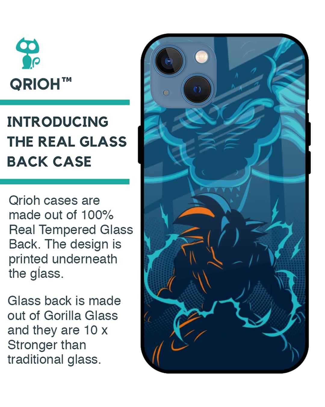 Shop Shenlong Goku Premium Glass Case for Apple iPhone 13 (Shock Proof,Scratch Resistant)-Back