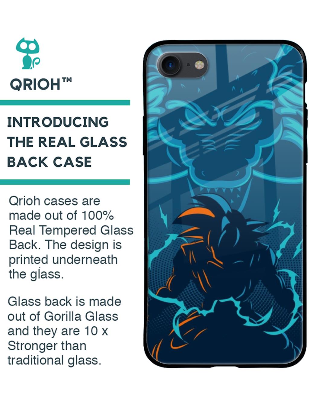 Shop Shenlong Goku Premium Glass Case for Apple iPhone SE 2020 (Shock Proof,Scratch Resistant)-Back