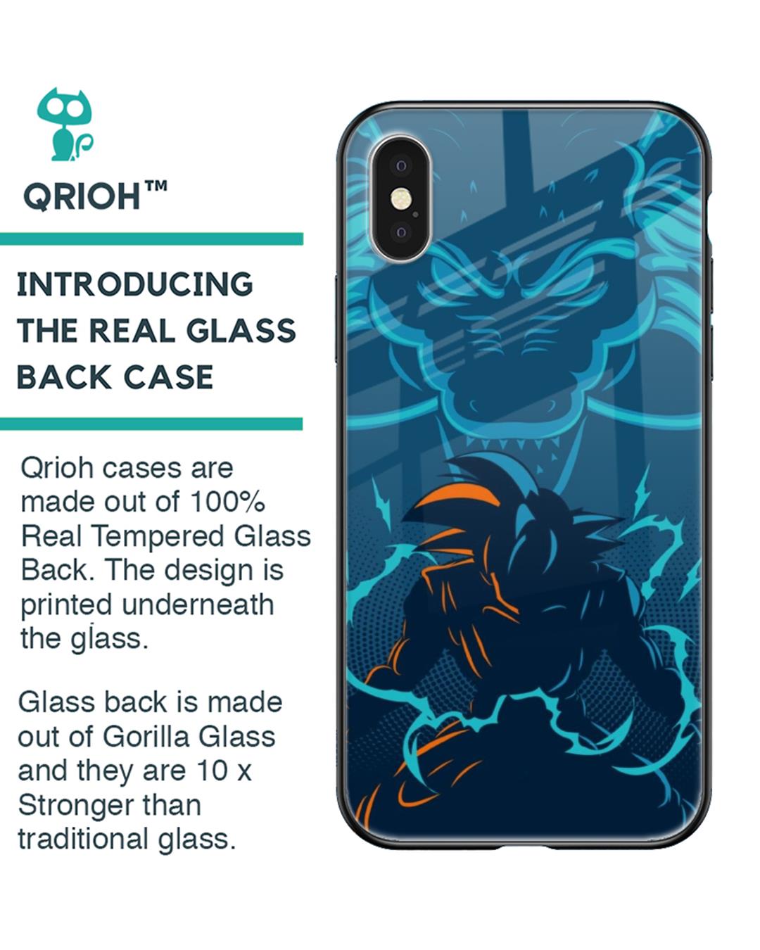 Shop Shenlong Goku Premium Glass Case for Apple iPhone XS (Shock Proof,Scratch Resistant)-Back