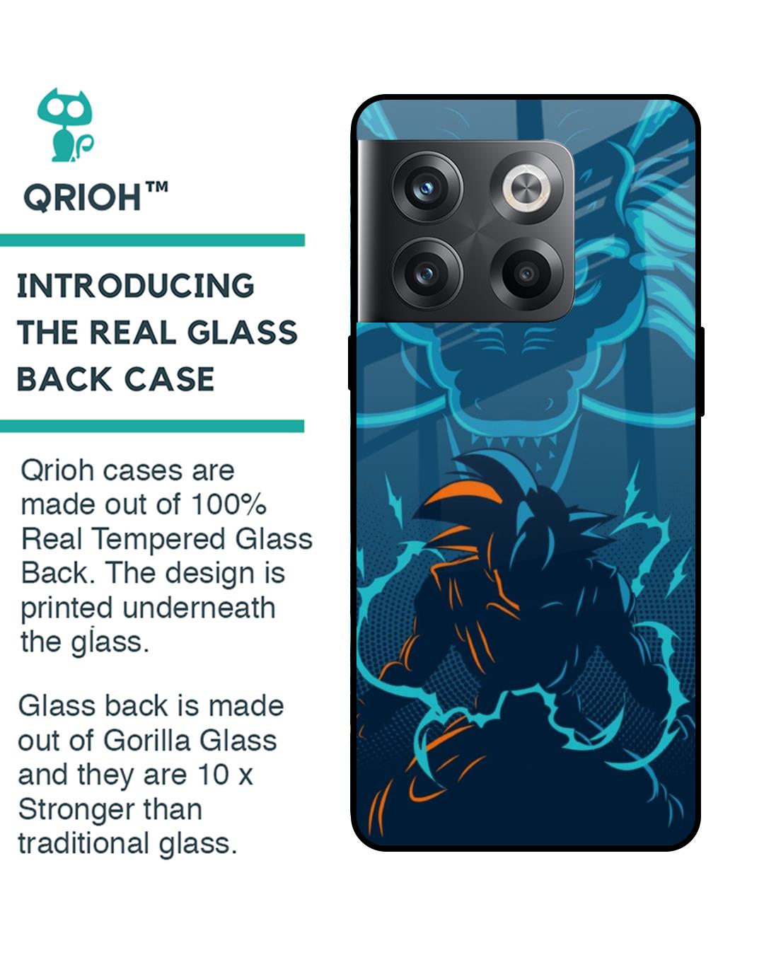 Shop Shenlong Goku Premium Glass Case for Oneplus 10T 5G (Shock Proof,Scratch Resistant)-Back