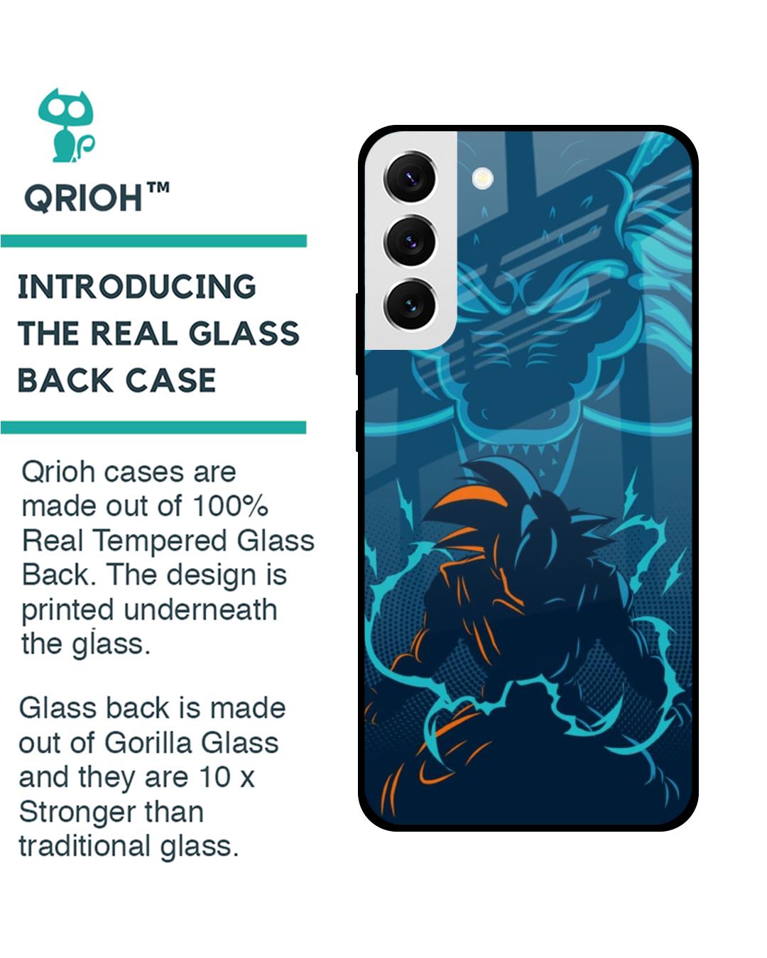 Shop Shenlong Goku Premium Glass Case for Samsung Galaxy S22 5G (Shock Proof,Scratch Resistant)-Back