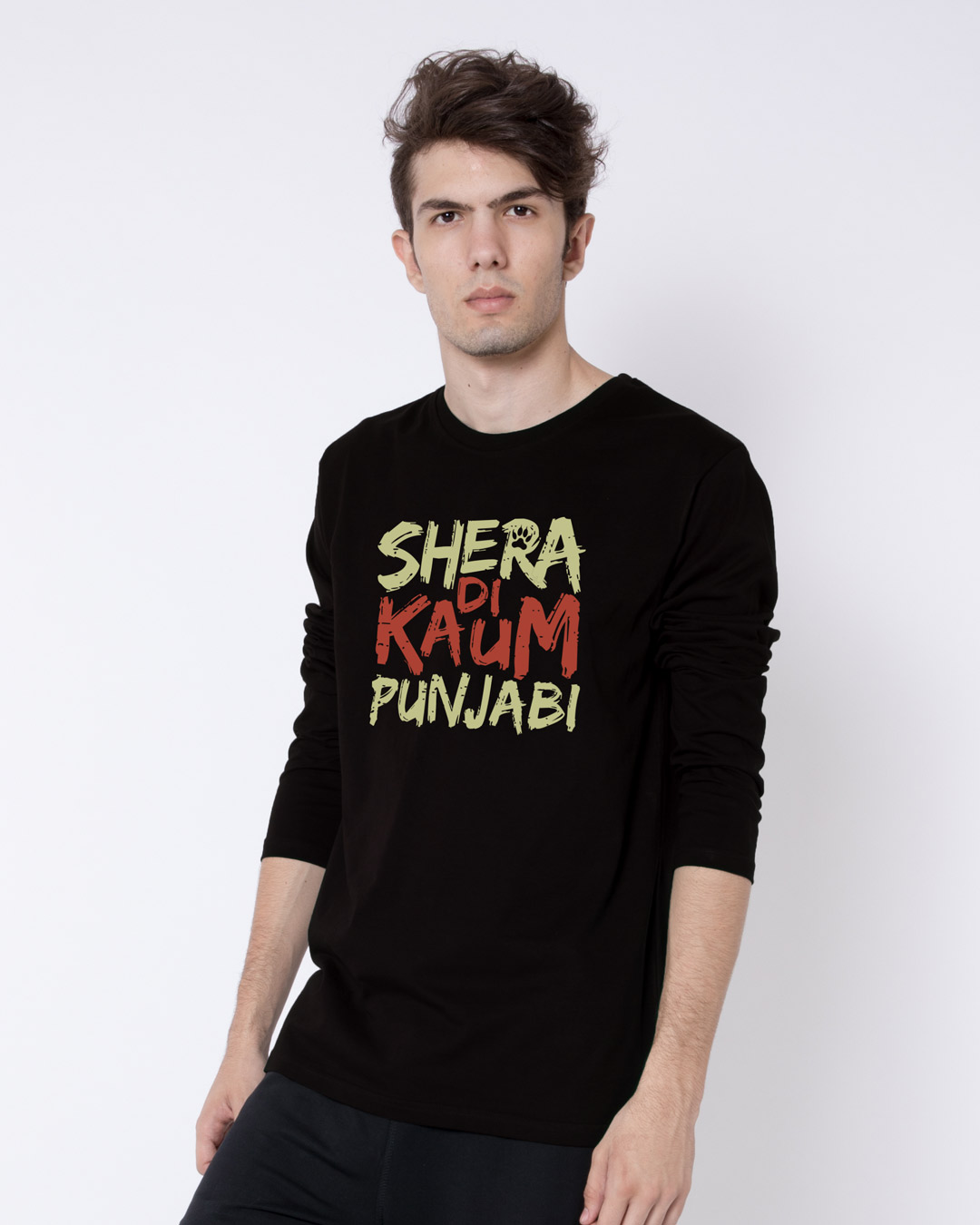 Shop Shera Di Kaum Punjabi Full Sleeve T-Shirt-Back