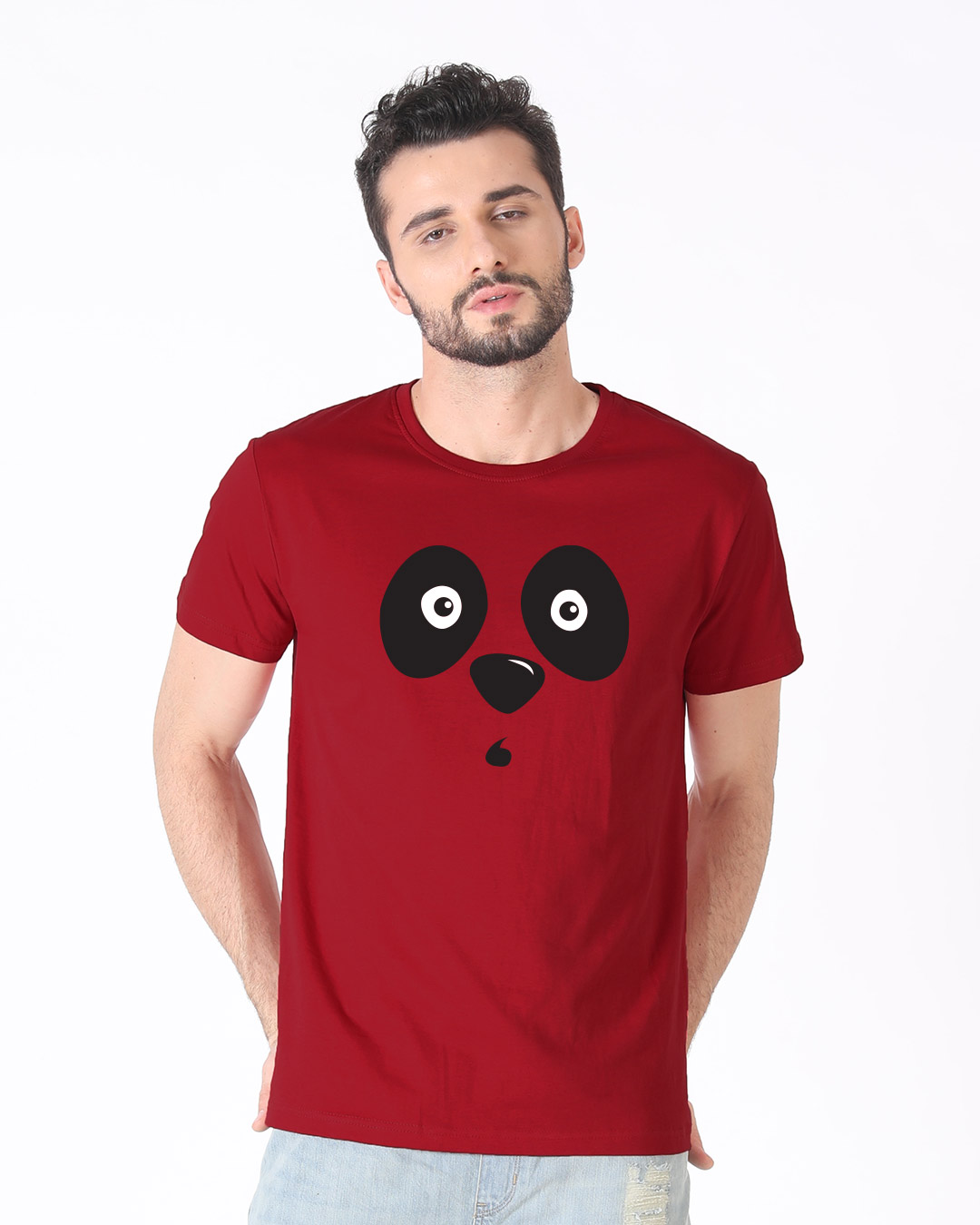 Shop Shocked Panda Half Sleeve T-Shirt-Back