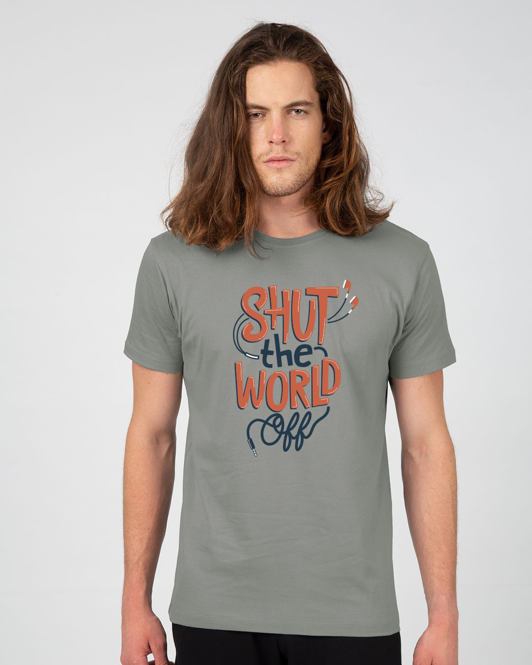 Shop Shut The World Off Half Sleeve T-Shirt-Back