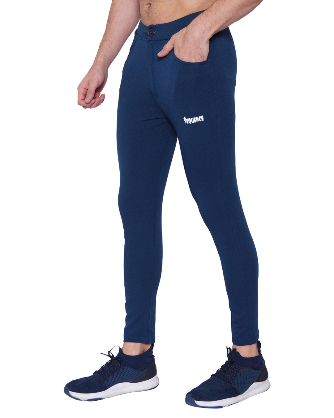 Shop Men's Blue Slim Fit Track Pants-Back
