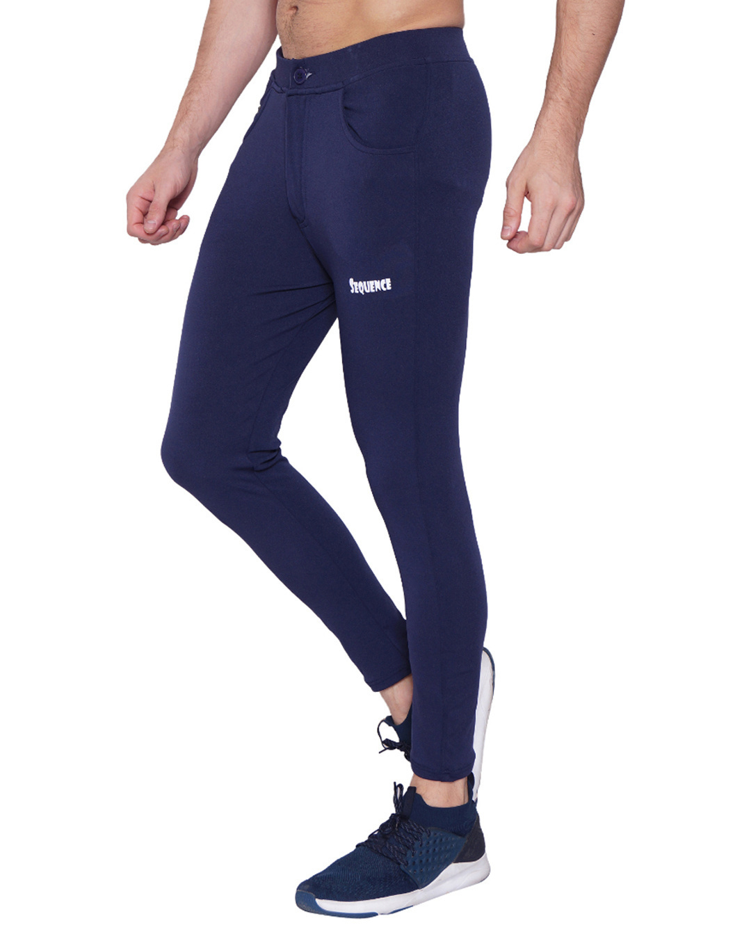 Shop Men's Blue Slim Fit Track Pants-Back