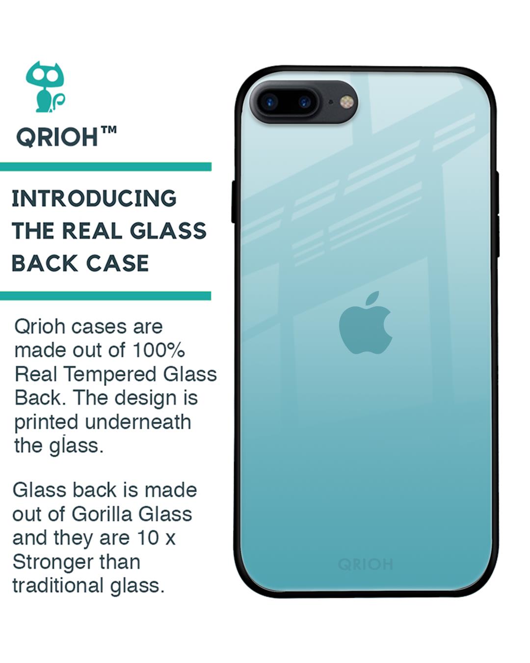 Shop Silicon Glass Cover For iPhone 7 Plus (Light Weight, Impact Resistant)-Back