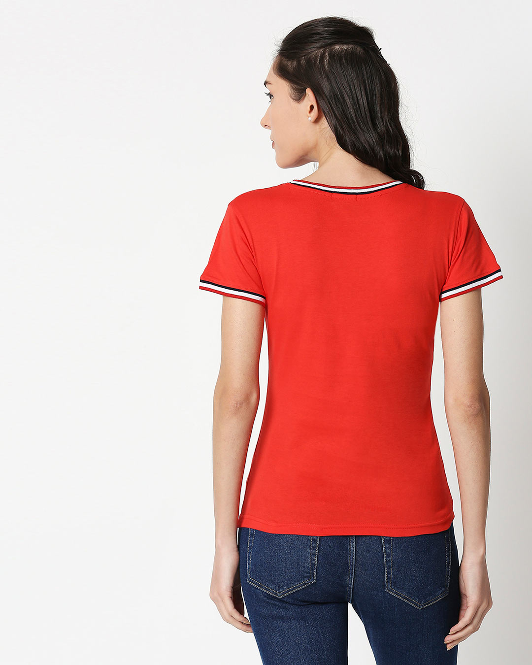 Shop Simplicity Daisy Crewneck Varsity Rib T-Shirt Multicolor-Back