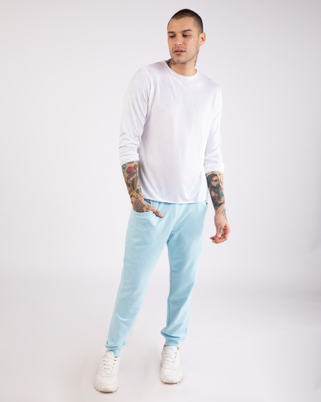 Sky blue joggers mens hot sale