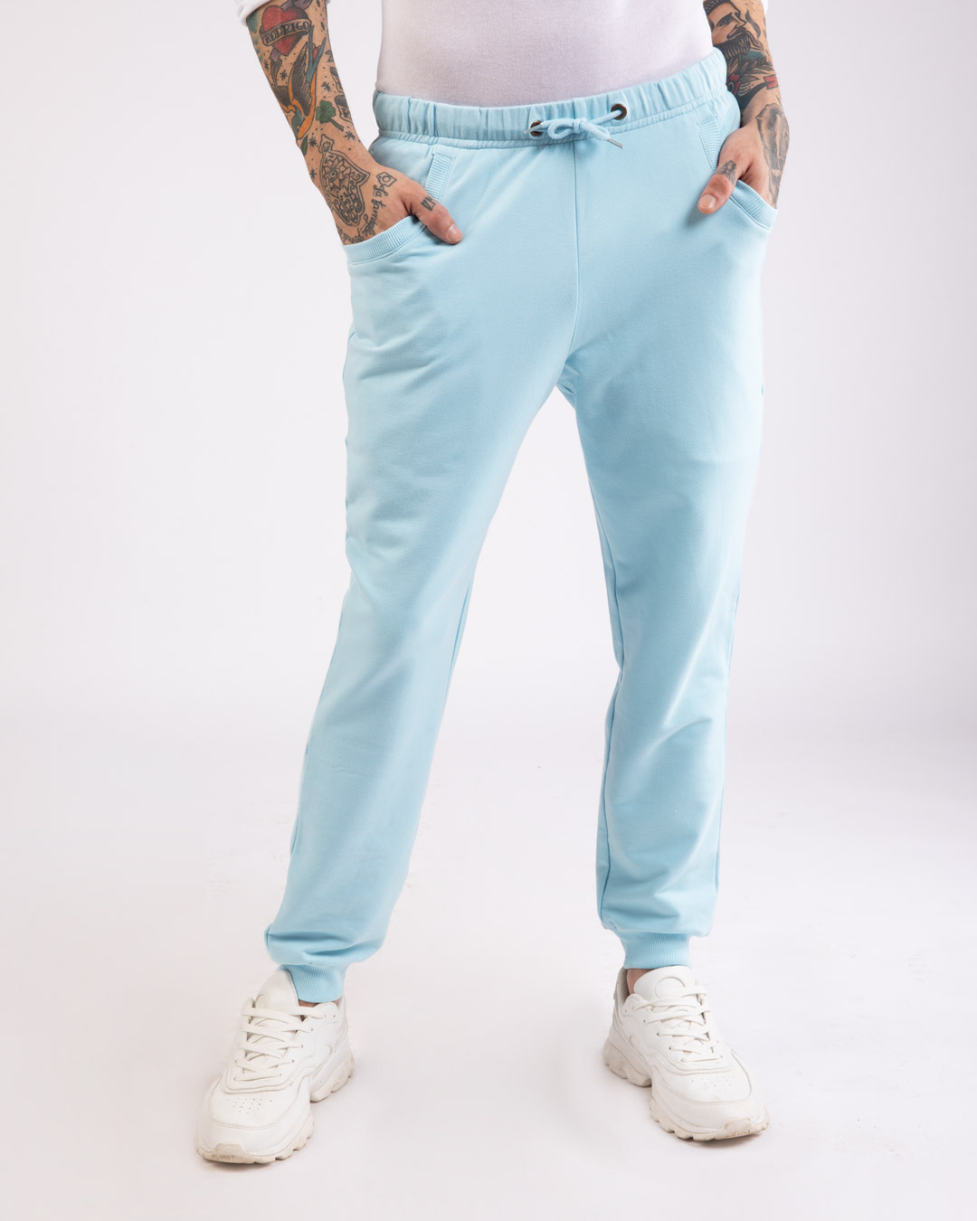 Buy Sky Blue Round Pocket Joggers Pants Online at Bewakoof