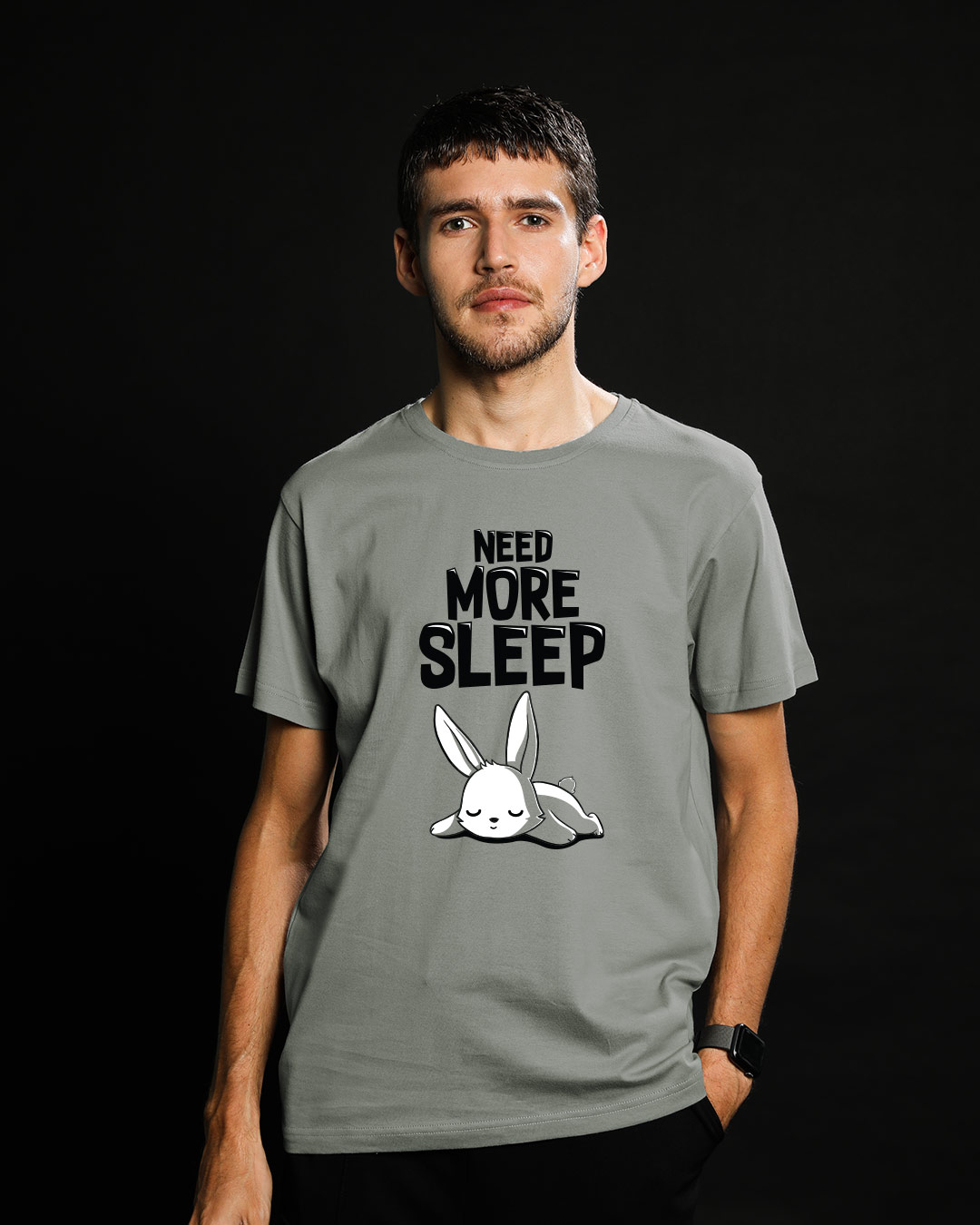 Shop Sleep Bunny Half Sleeve T-Shirt-Back