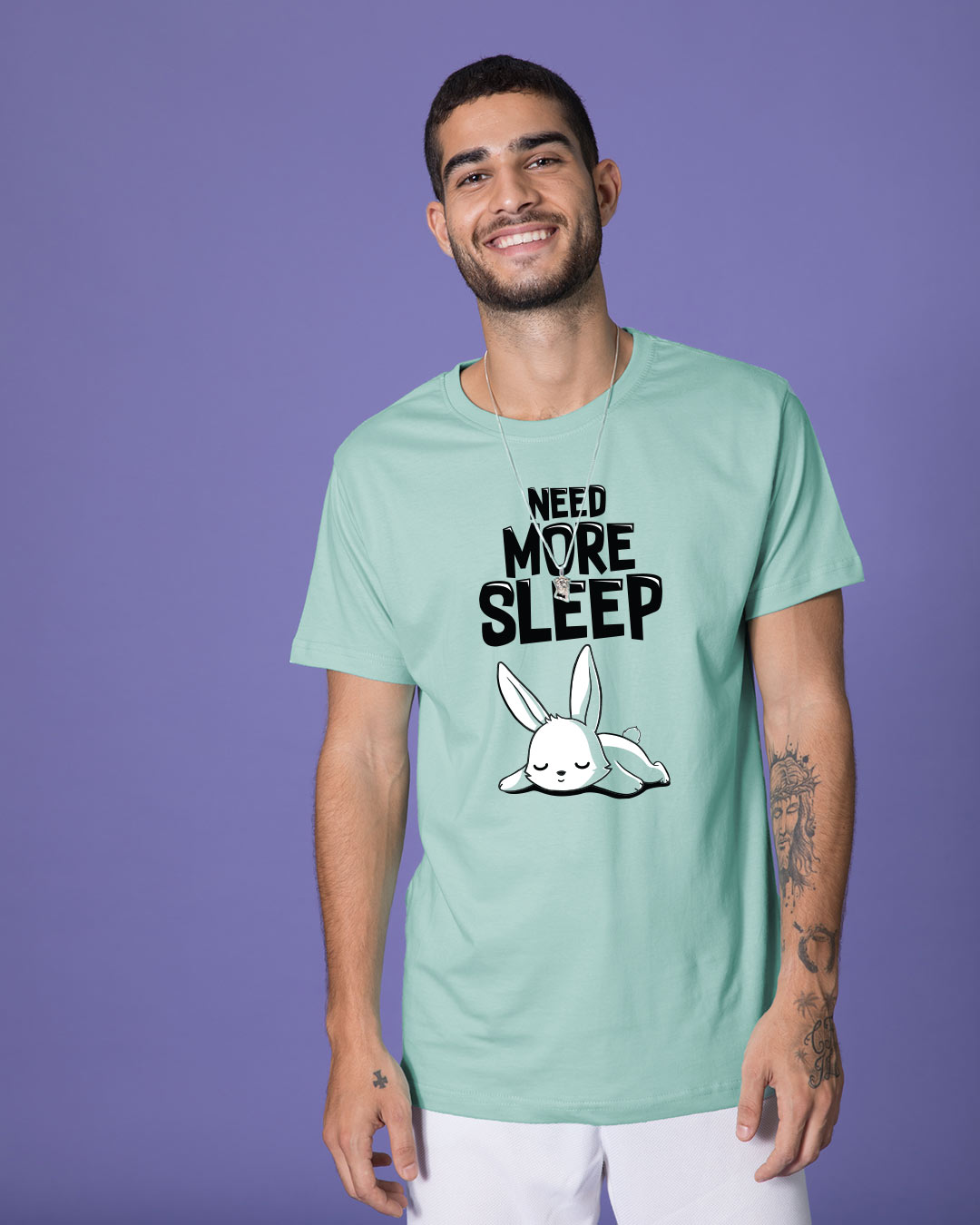 Shop Sleep Bunny Half Sleeve T-Shirt-Back