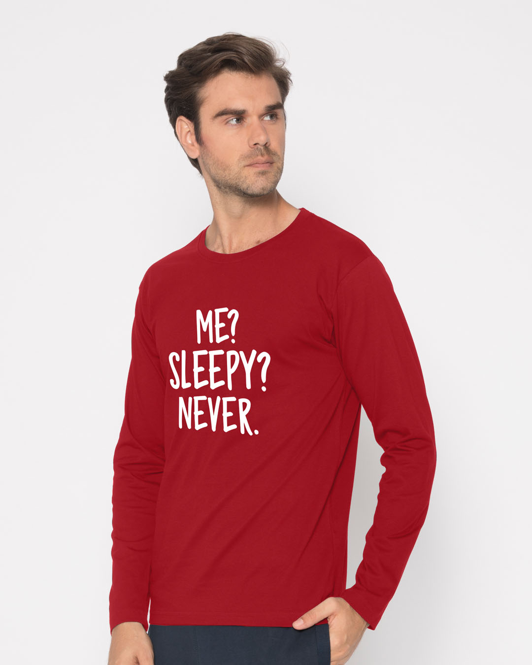 Shop Sleepy Or Me Full Sleeve T-Shirt-Back