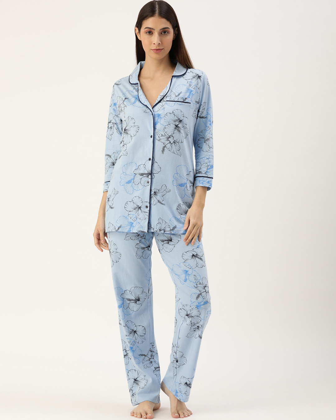 Buy Women S Blue Lounge Set Online In India At Bewakoof   Slumber Jill Blue Lounge Set 444996 1637235040 1 