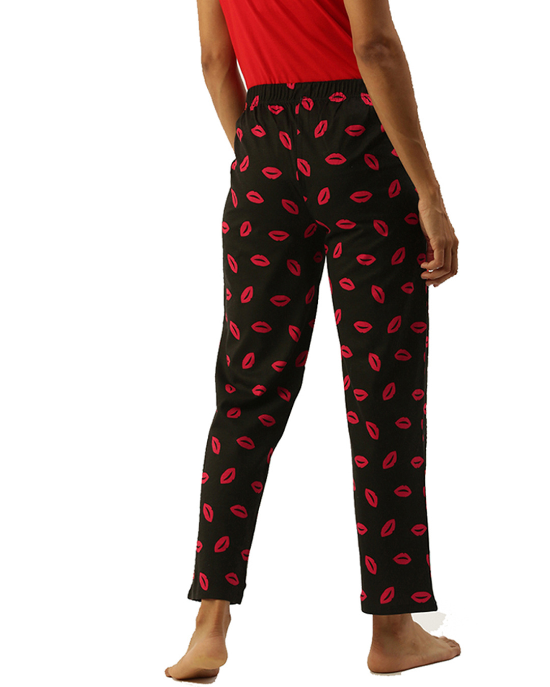 Shop Slumber Jill Kisses Caviar Grey AOP Lounge Pants-Back