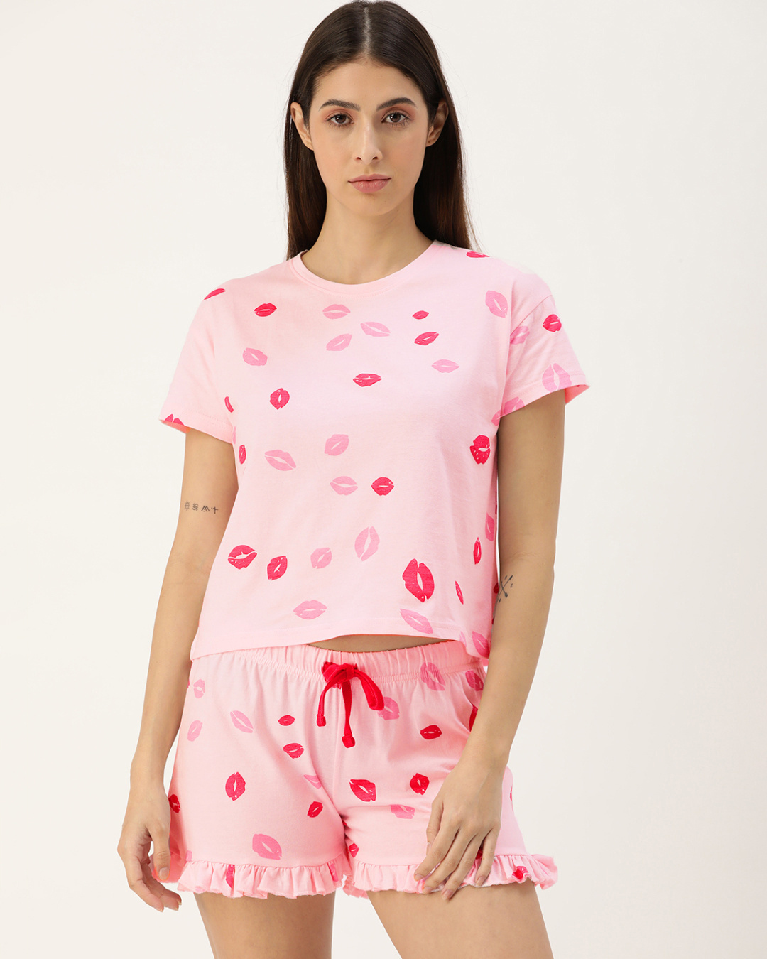 Buy Women's Pink marshmallow Shorts set Online in India at Bewakoof