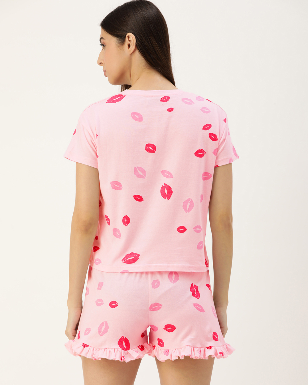 Shop Women's Pink marshmallow Shorts set-Back