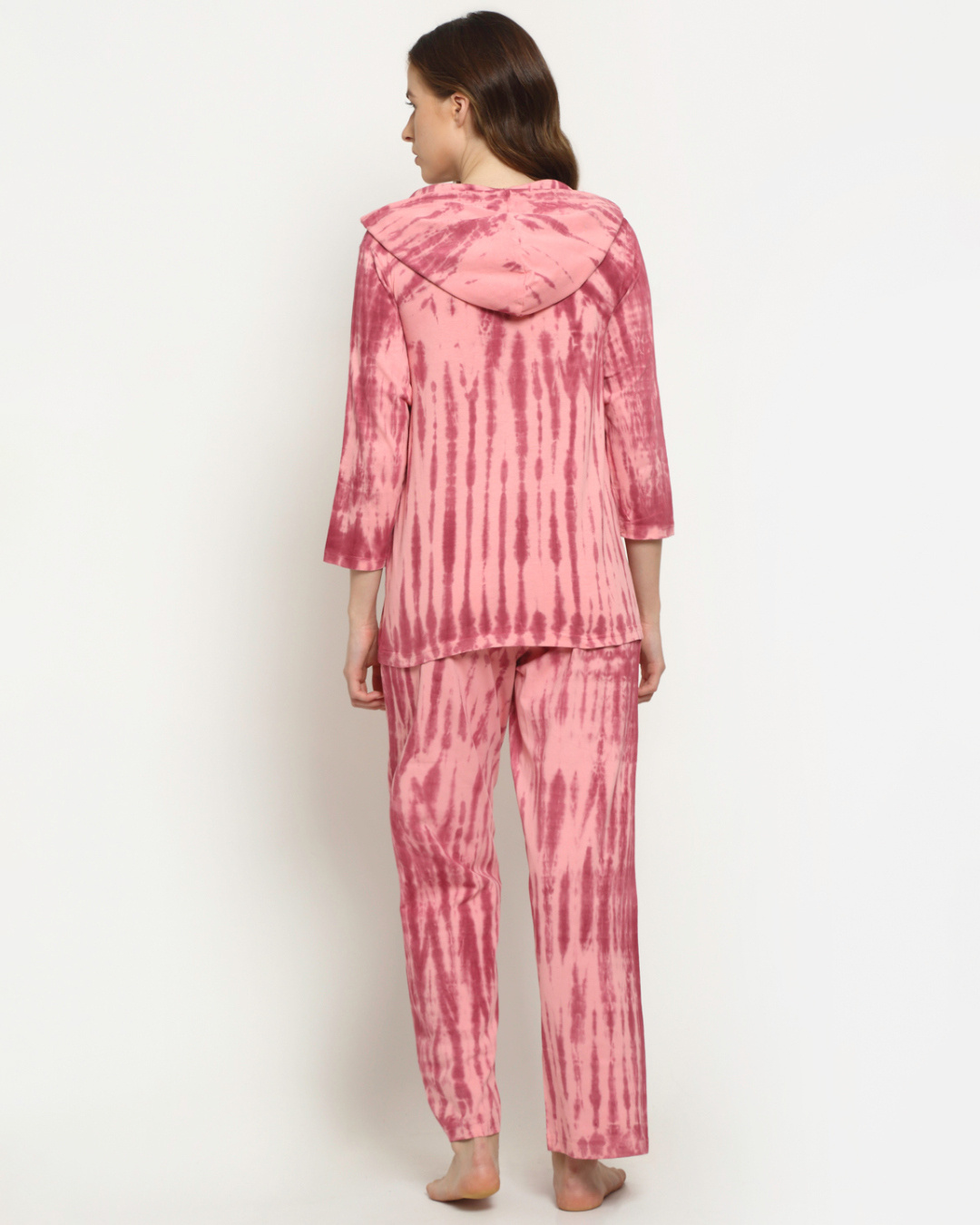 Shop Women's Pink Tie&Dye Pyjama Set-Back