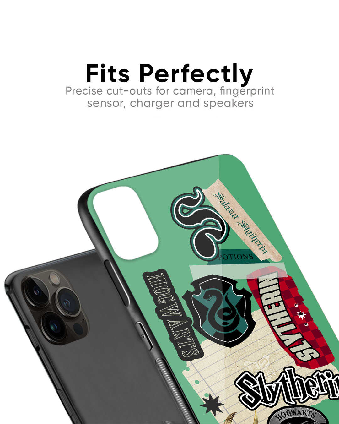 Shop Slytherin Premium Glass Case for Apple iPhone XS Max (Shock Proof, Scratch Resistant)-Back