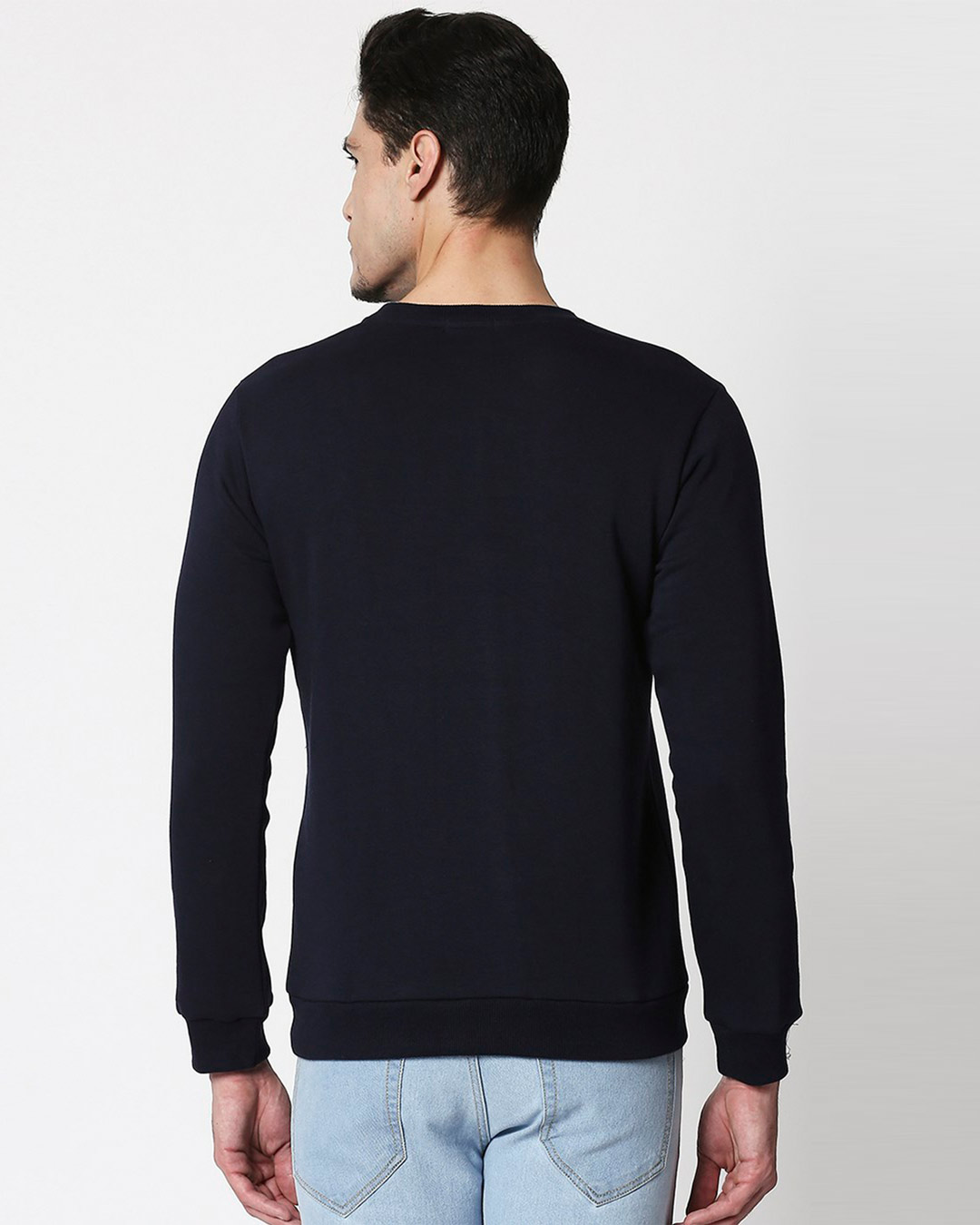 Shop Smart Is The New Cool Fleece Sweatshirt Navy Blue-Back