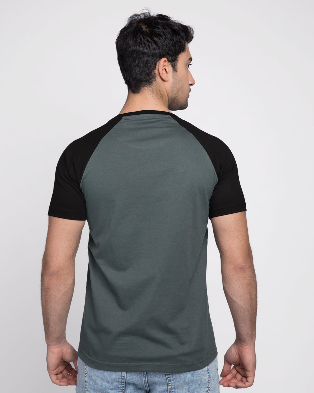 Shop Smart Is The New Cool Half Sleeve Raglan T-Shirt Nimbus Grey-Black-Back