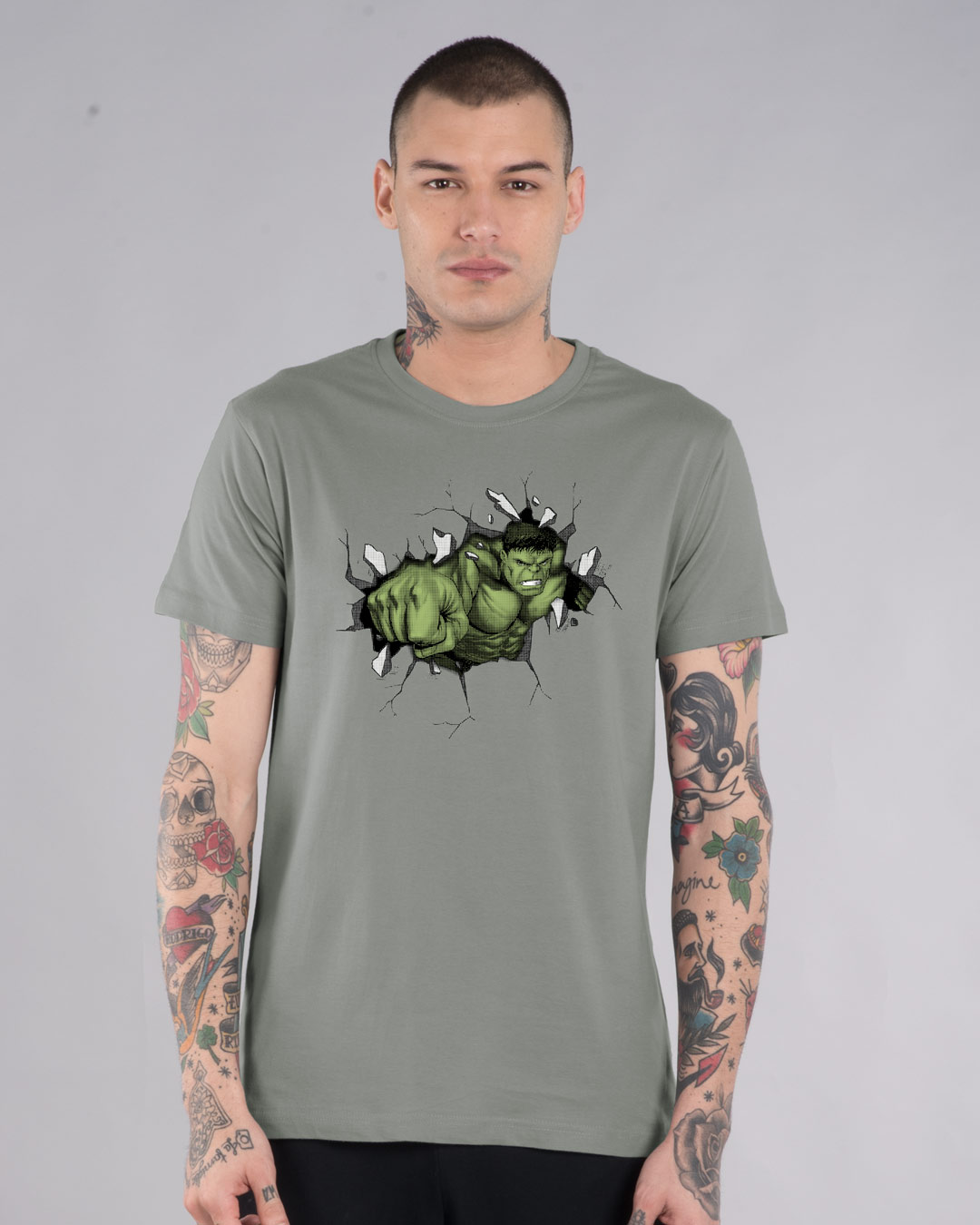 Shop Smash Hulk Half Sleeve T-Shirt (AVL)-Back