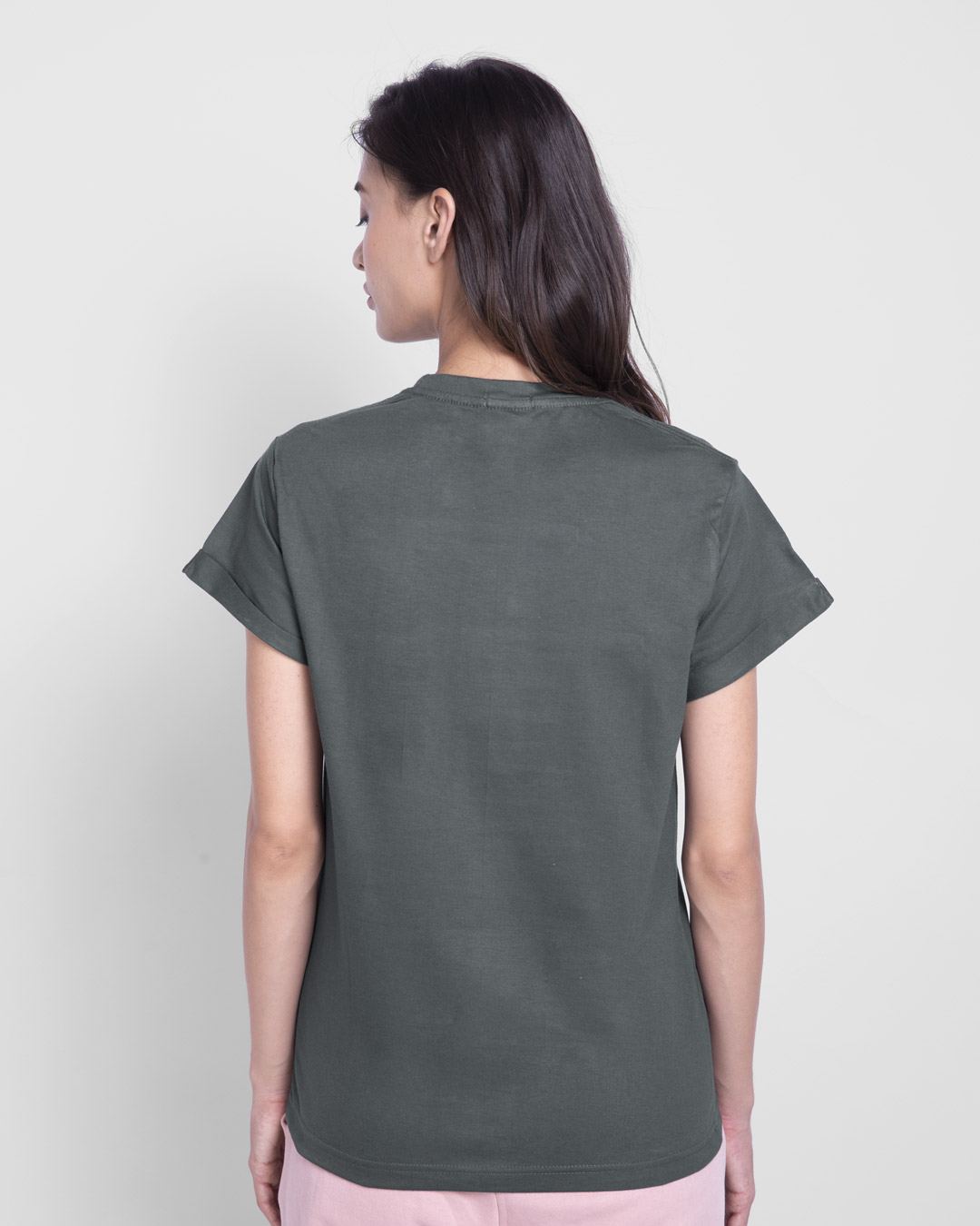 Shop Smile Today - Penguin Boyfriend T-Shirt Nimbus Grey-Back