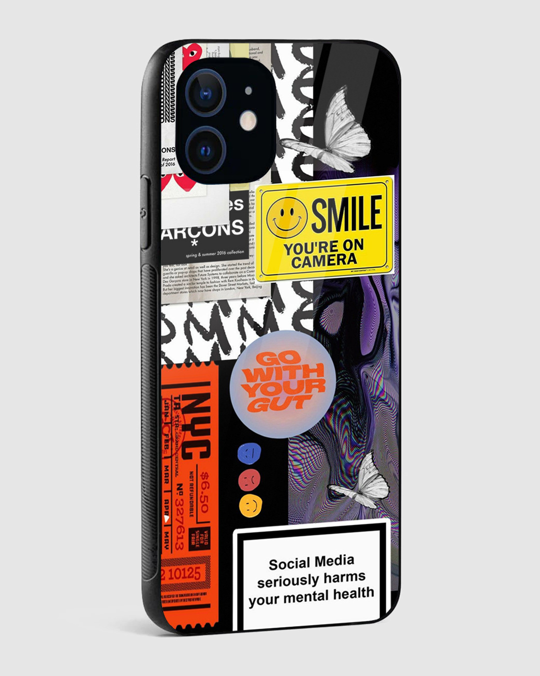 Shop Smile You're On Camera Premium Glass Case for Apple iPhone 12 Mini-Back