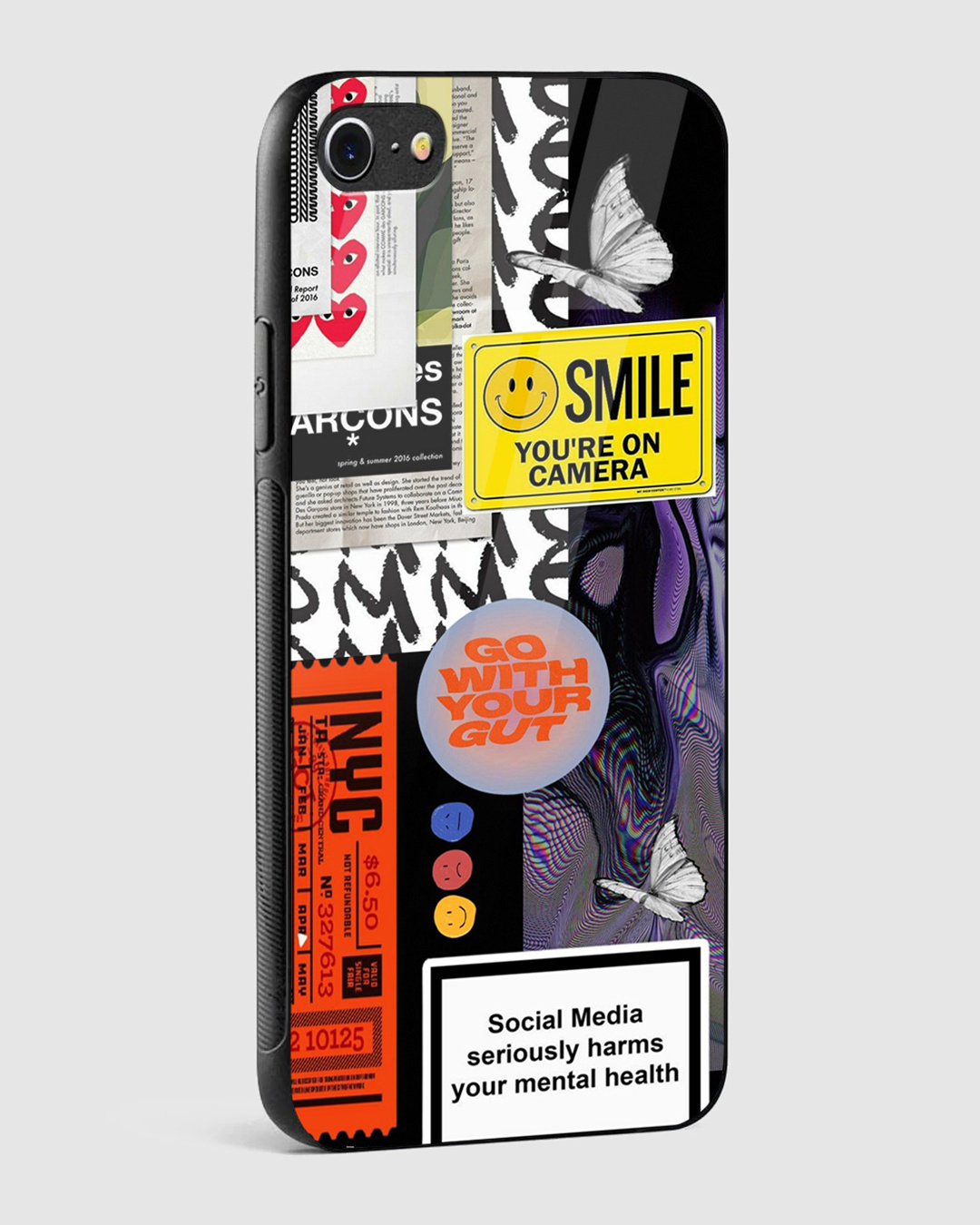 Shop Smile You're On Camera Premium Glass Case for Apple iPhone SE 2020-Back