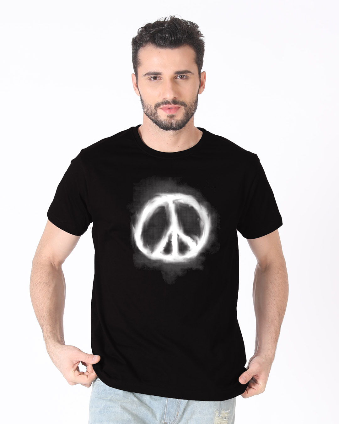 Shop Smoke Peace Half Sleeve T-Shirt-Back