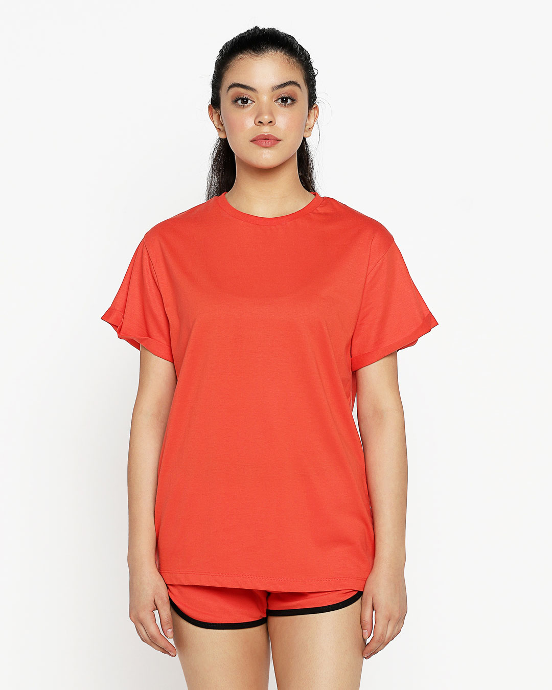 Shop Smoke Red Boyfriend T-Shirt-Back