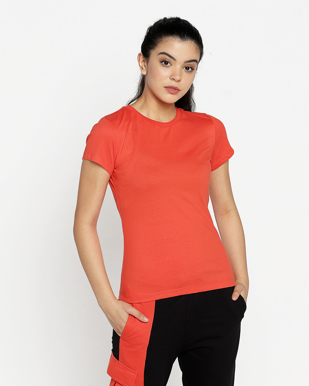 Shop Women's Smoke Red T-shirt-Back