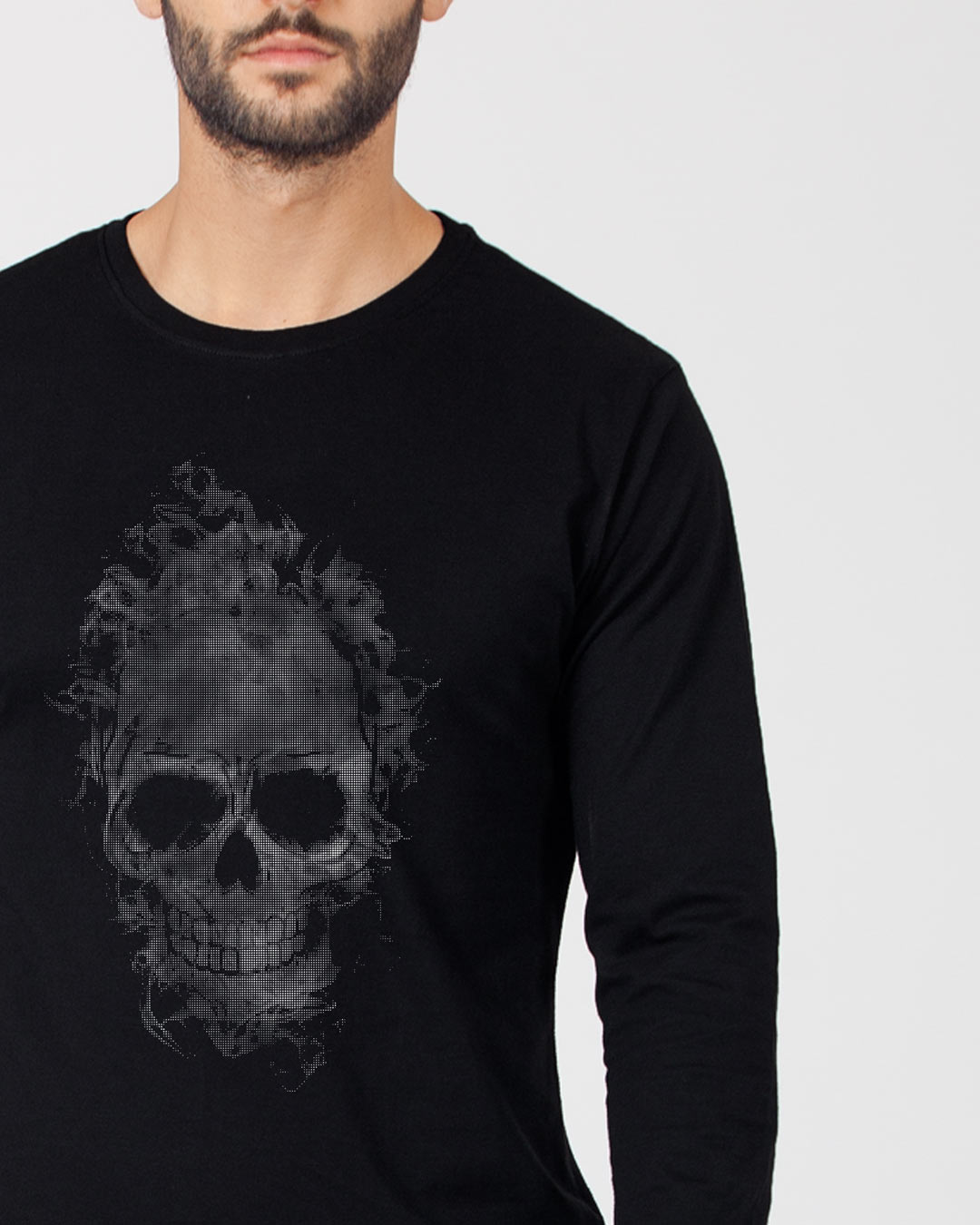 Buy Smokey Skull Full Sleeve T-Shirt for Men black Online at Bewakoof