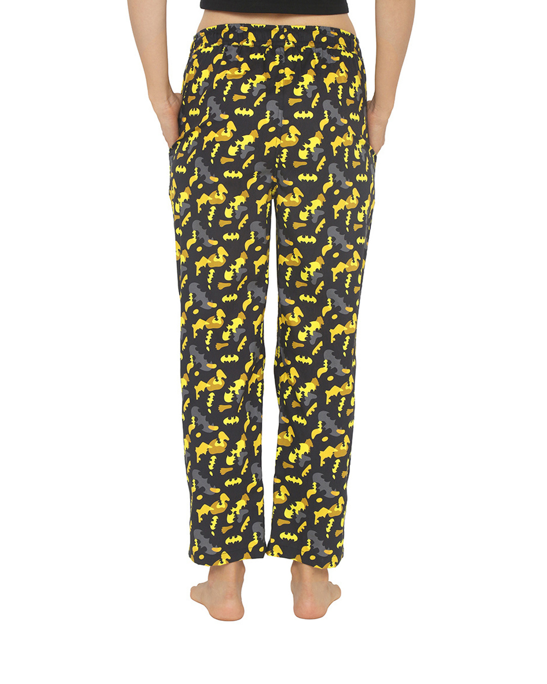 Shop Women's Yellow All Over Batman Printed Pyjamas-Back