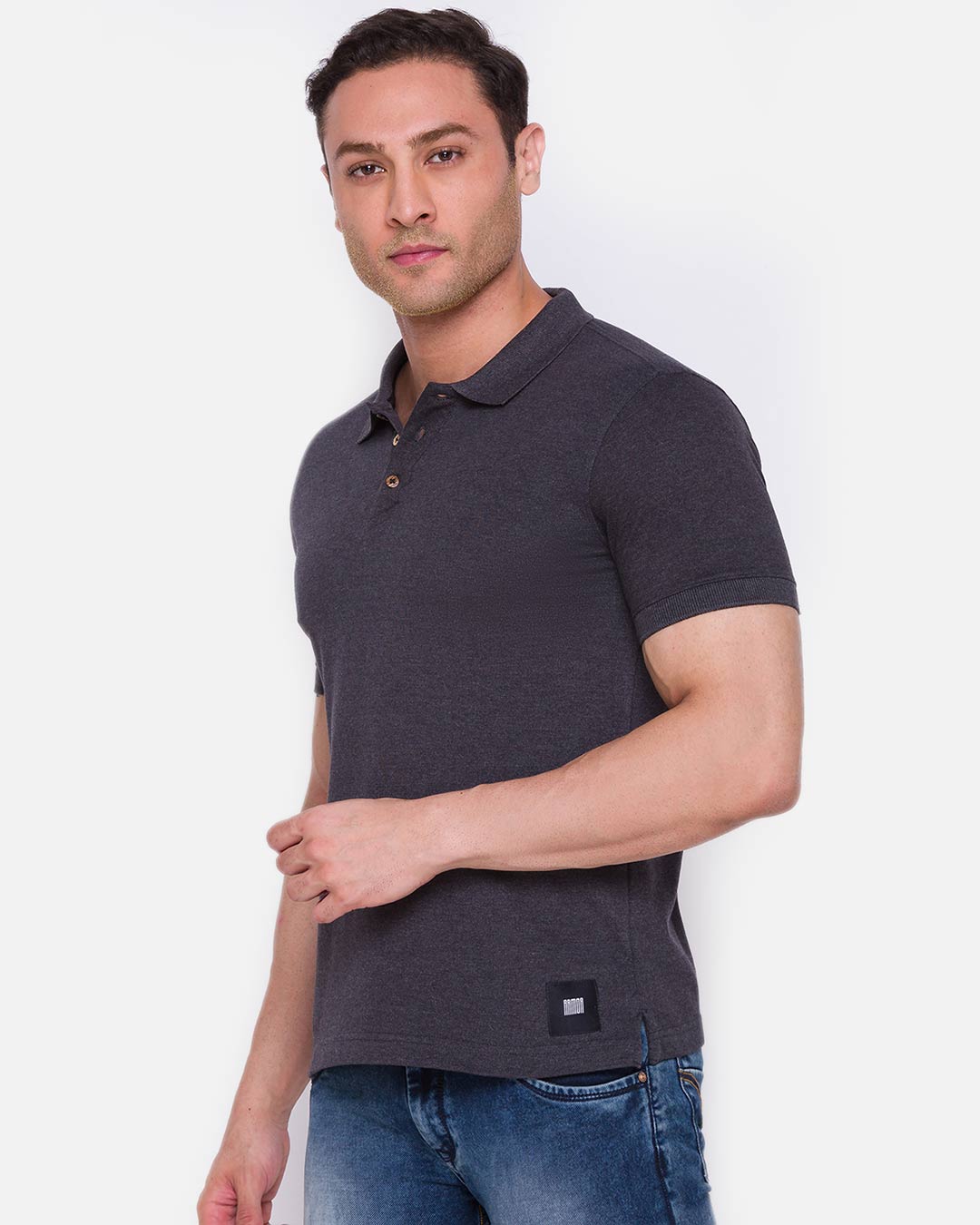 Shop Inc. Men's Armor Polo T-Shirt Charcoal-Back